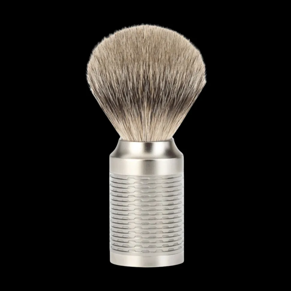 Partasuti Rocca Silvertip Badger Matte Silver